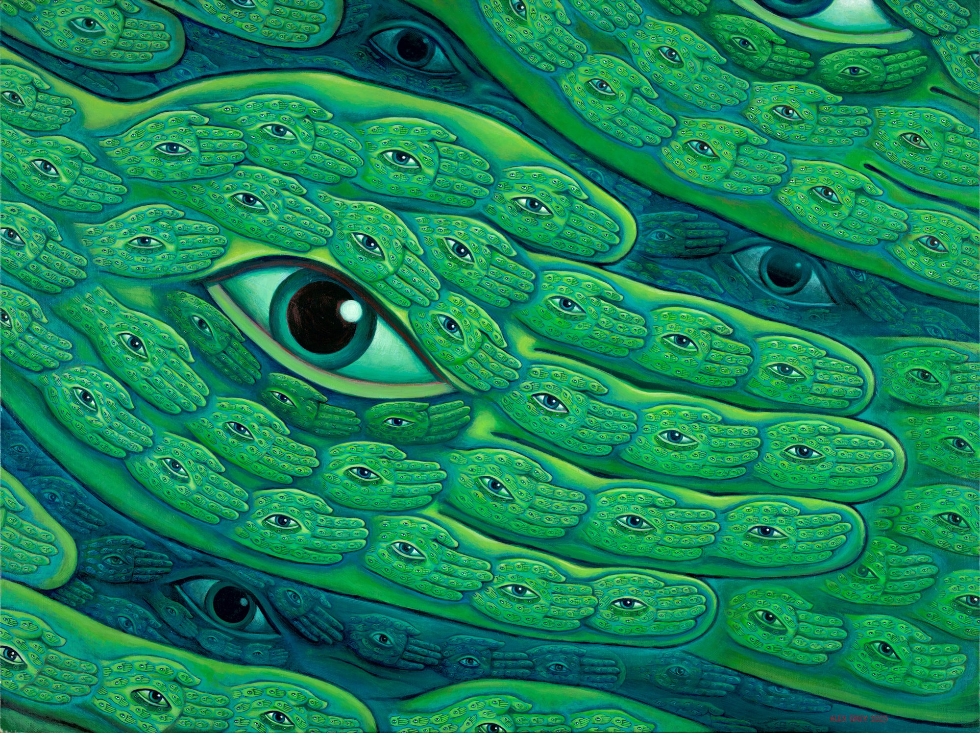 Green Hand by Alex Grey