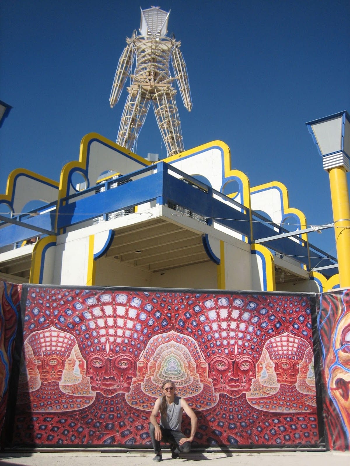 Alex Grey in front of Net of Being at Burning Man